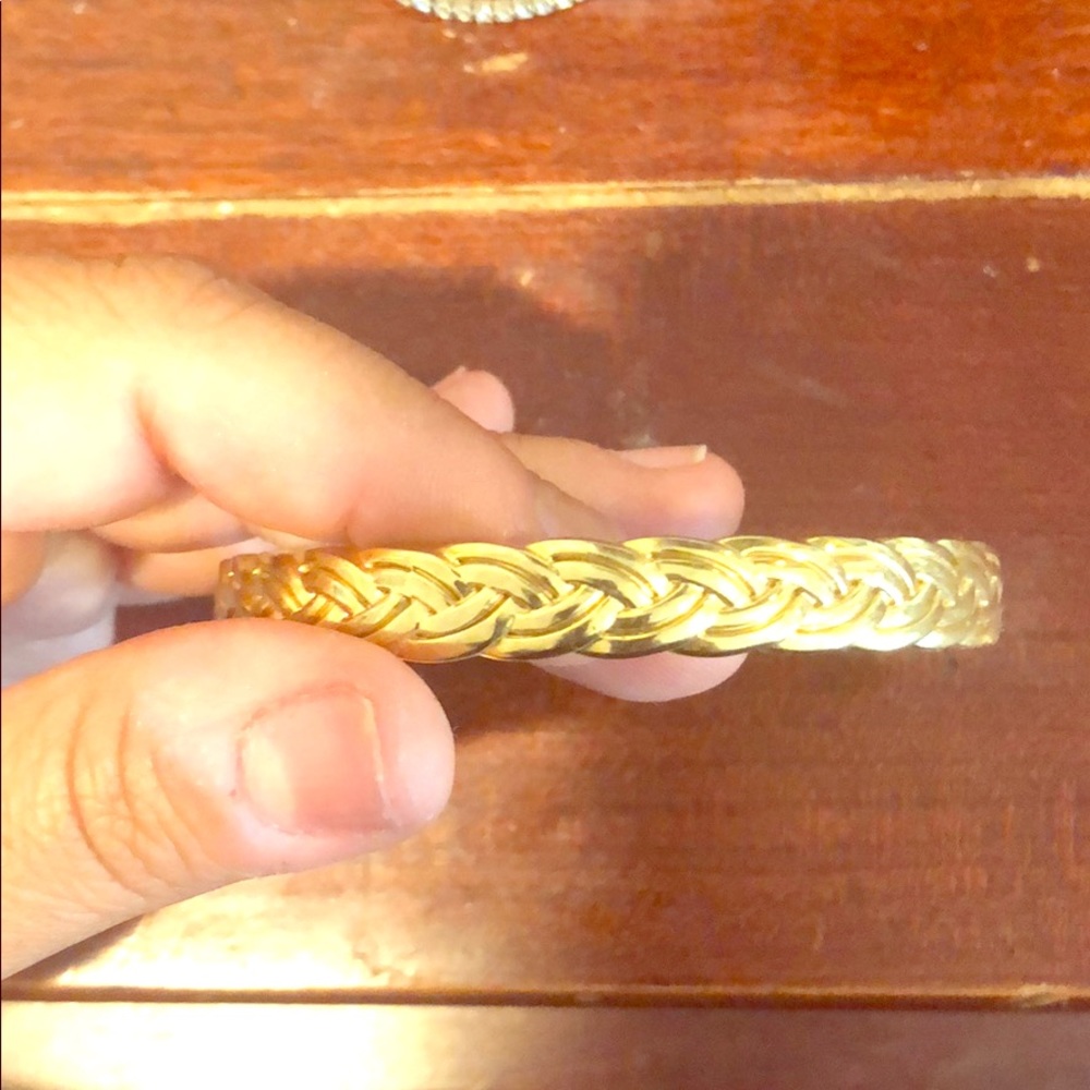 J. Crew Braided Gold Tone Bangle Bracelet